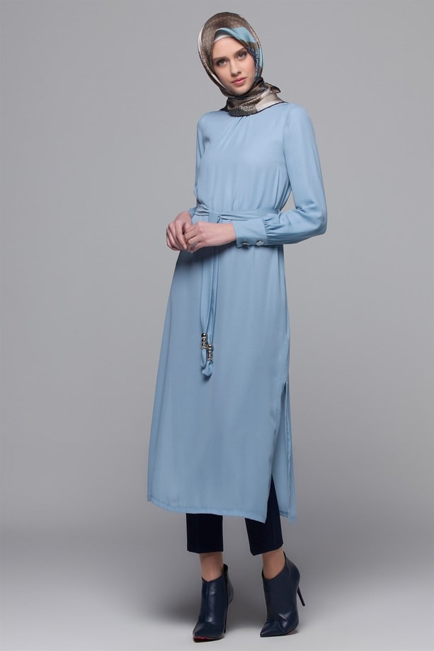Armine Tunik 18Ya4529 Gri Mavi