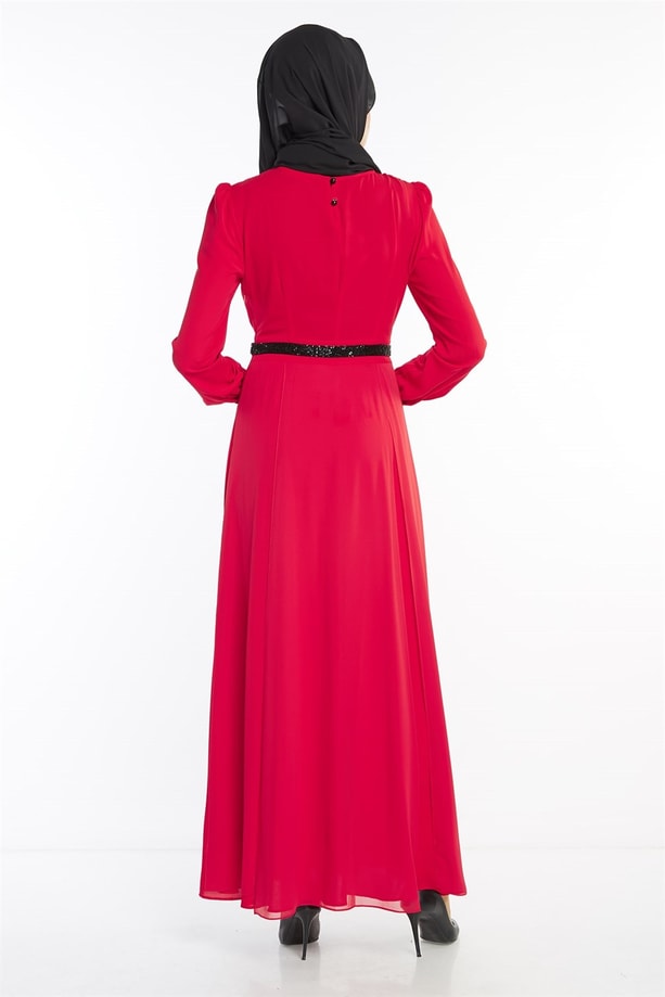 Armine Elbise 18Ya9599 Kırmızı