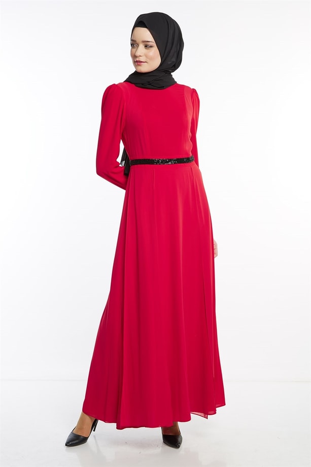 Armine Elbise 18Ya9599 Kırmızı