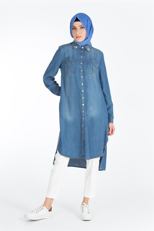 Armine Tencel Tunik 18Yak409 Mavi