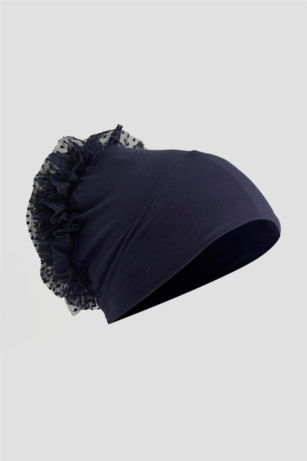 Topuzlu Geçme Bone Lacivert