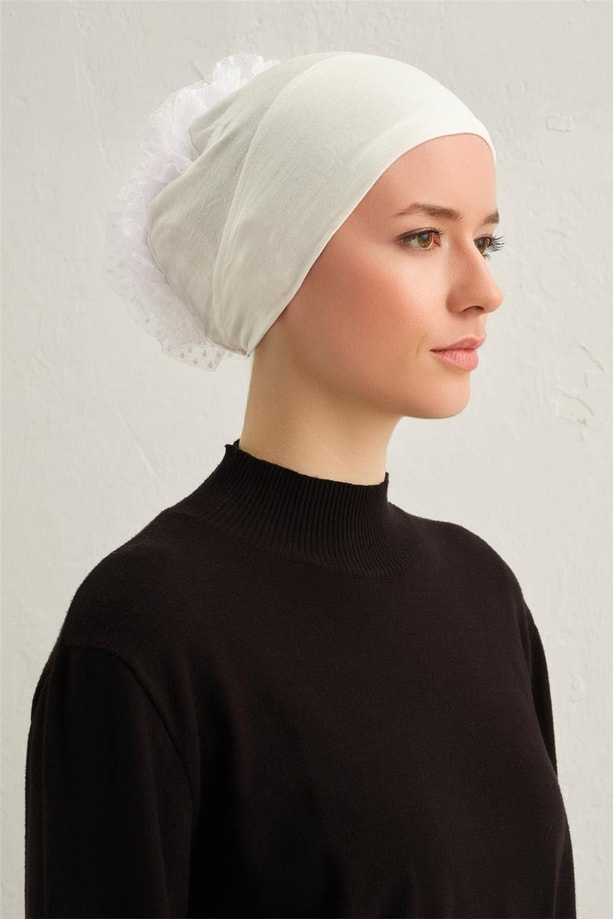 Topuzlu Geçme Bone Krem