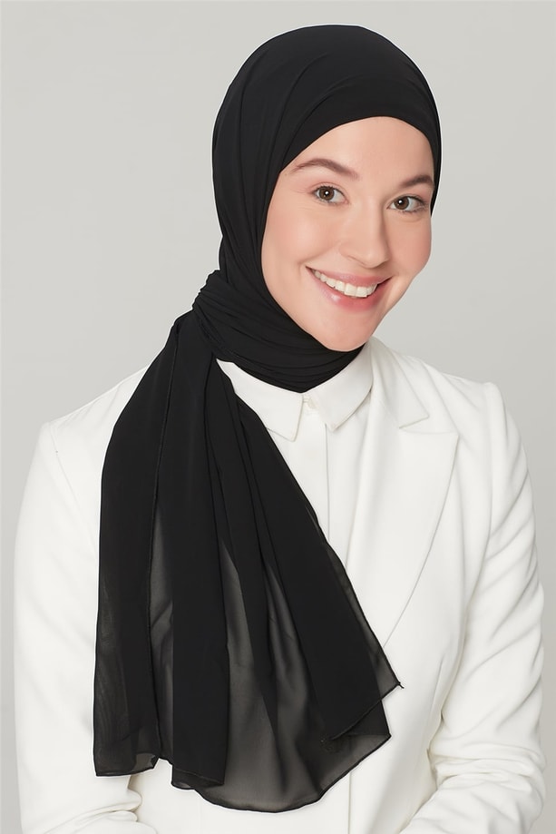 Armine Boneli Şifon Şal 00Oaat44 SİYAH