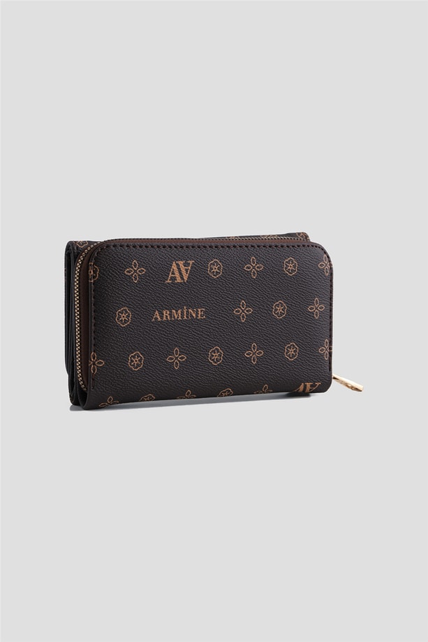 Armine El Çantası Baskılı 25YD7012 Kahverengi