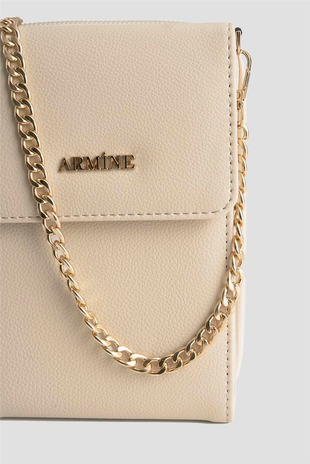 Armine Pia Deri El Çantası 25YD7266 Krem