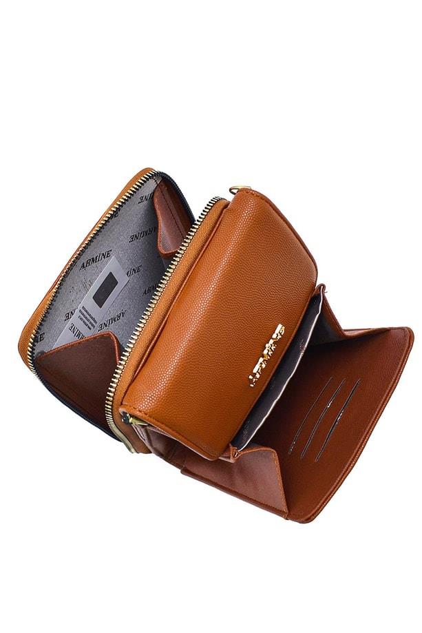 Armine Pia Deri El Çantası 25YD7266 Taba