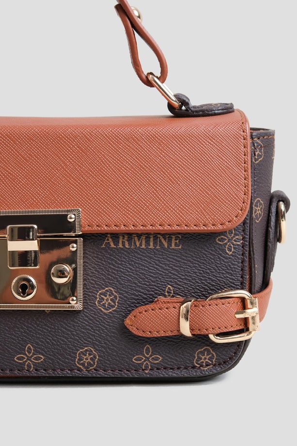 Armine Çanta Baskılı 25YD7359 Kahverengi