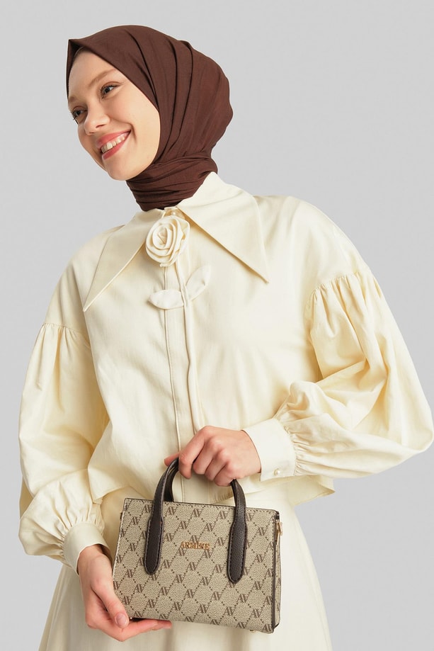 Armine Çanta Noktalı 25YD7363 Vizon