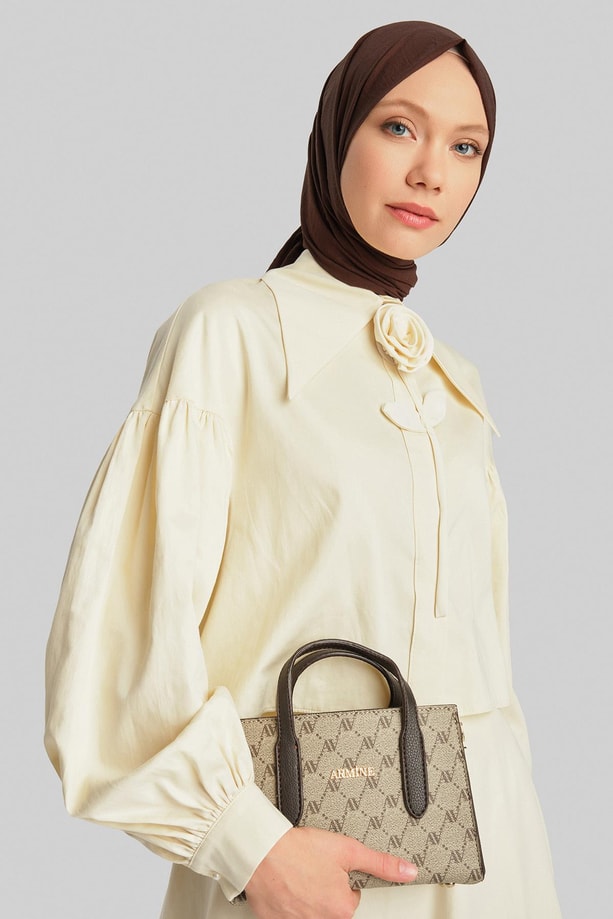 Armine Çanta Noktalı 25YD7363 Vizon