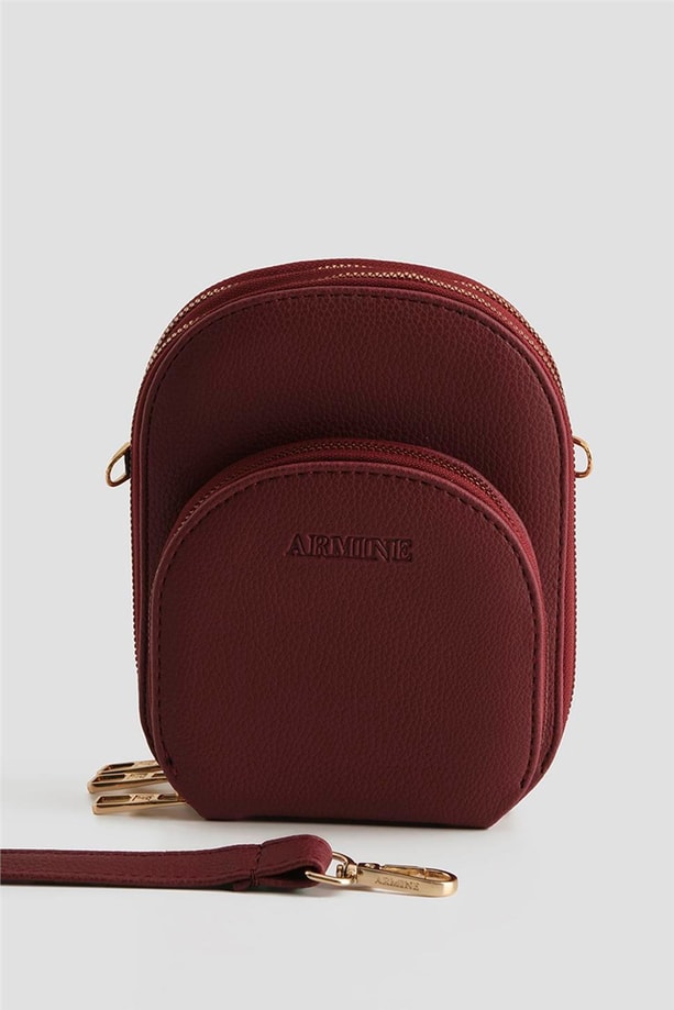 Armine Pia Deri El Çantası 25YD7384 Bordo