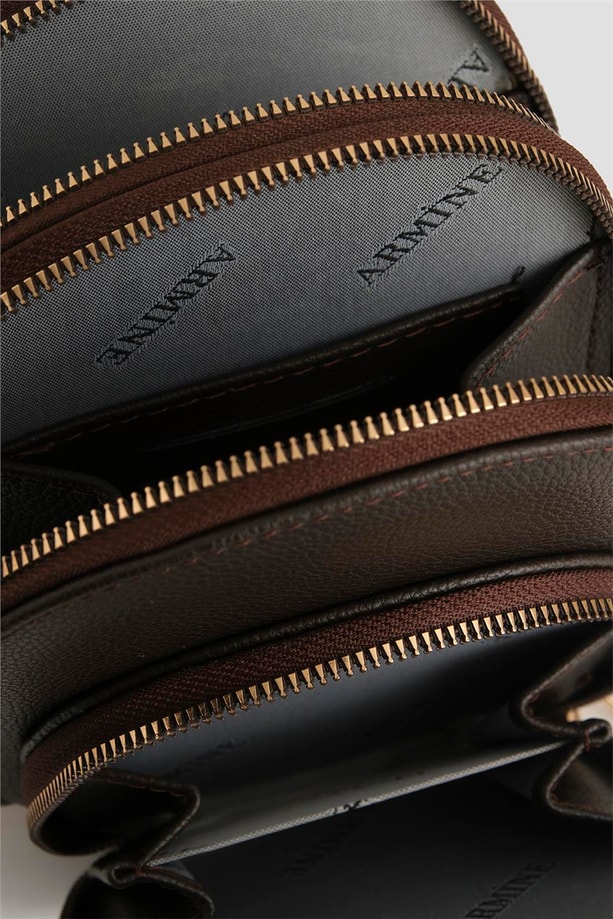 Armine Pia Deri El Çantası 25YD7384 Kahverengi