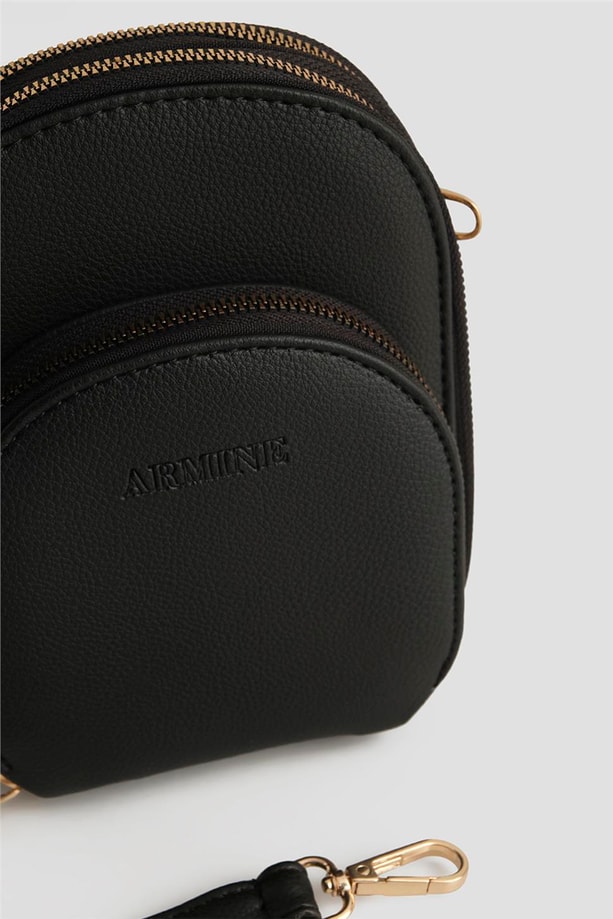 Armine Pia Deri El Çantası 25YD7384 Siyah