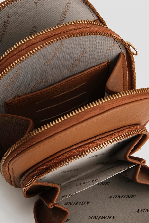 Armine Pia Deri El Çantası 25YD7384 Taba