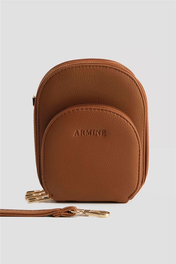 Armine Pia Deri El Çantası 25YD7384 Taba