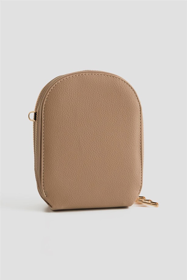 Armine Pia Deri El Çantası 25YD7384 Vizon