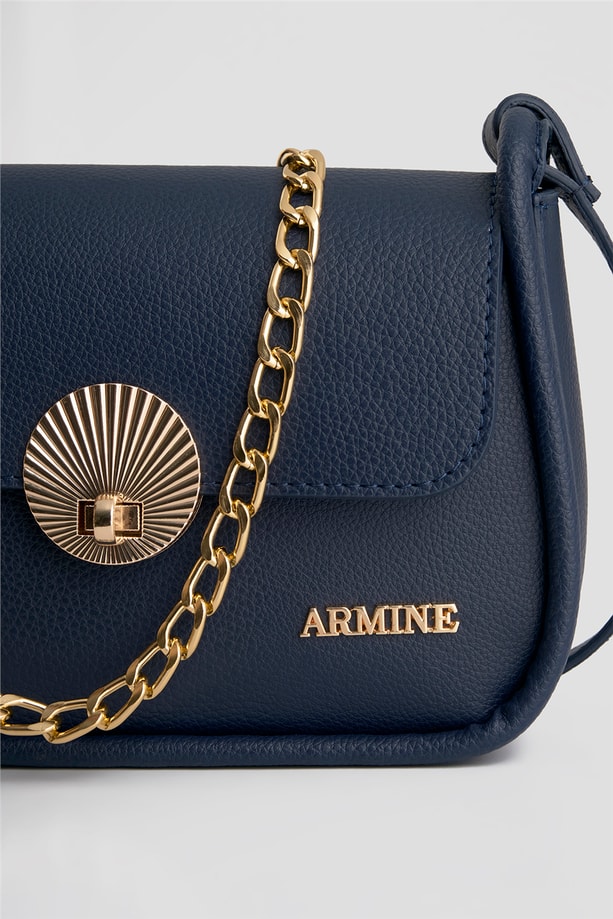 Armine Pia Deri Çanta 25YD7397 Lacivert