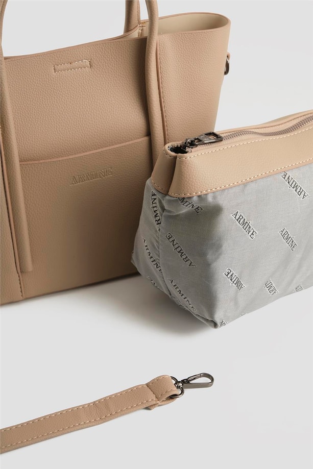 Armine Pia Deri Çanta 25YD7398 Vizon