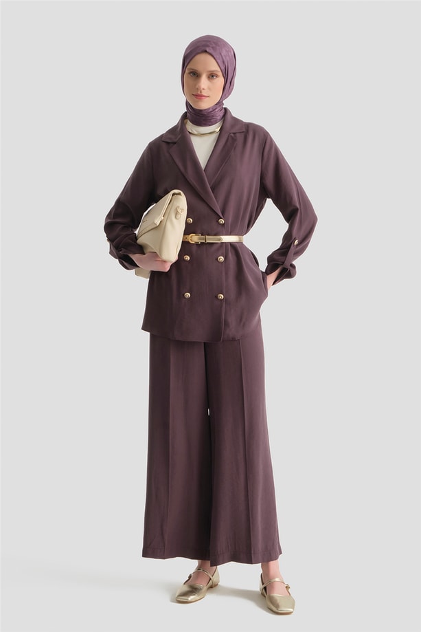 Kupra Ceketli Takım Mürdüm