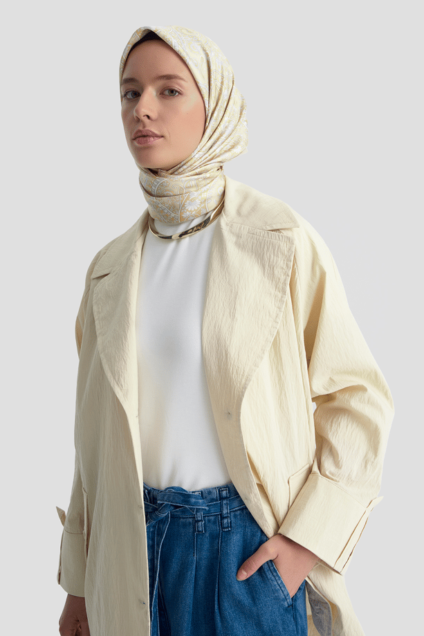 Pamuk Karışımlı Blazer Ceket Kum