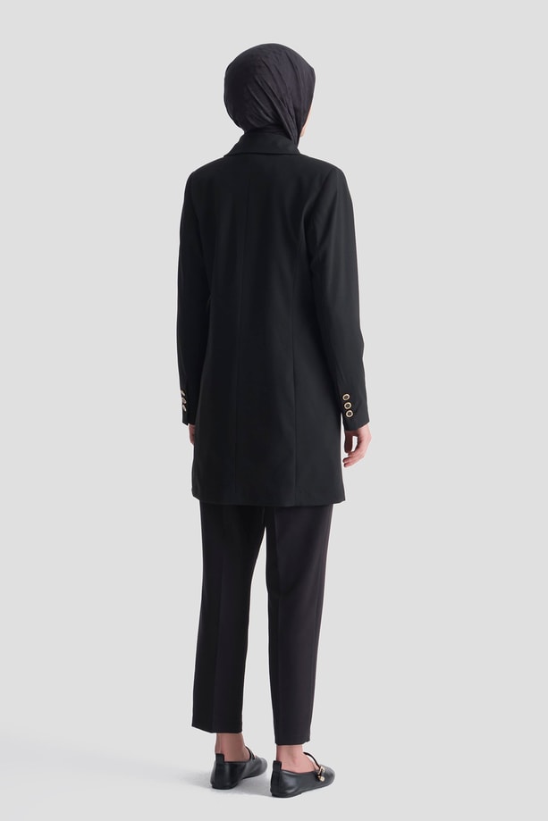 Uzun Boy Blazer Ceket Siyah