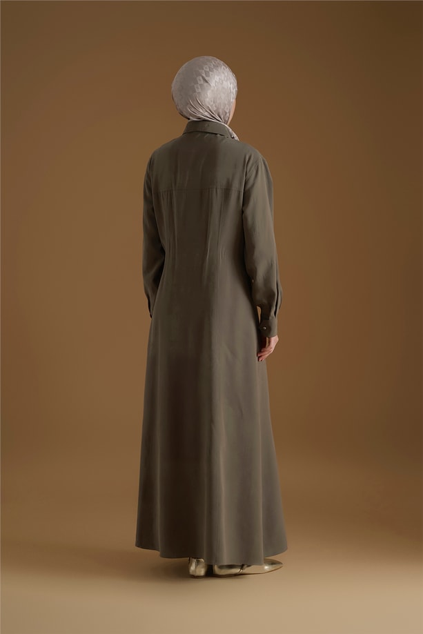 Bağlama Detaylı Elbise Haki