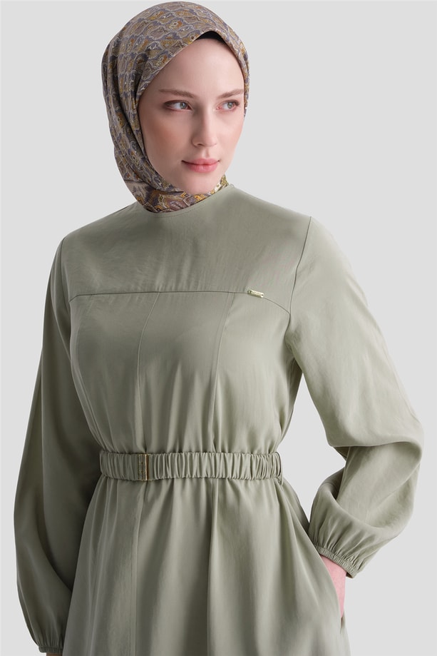 Fitted Elbise Su Yeşili