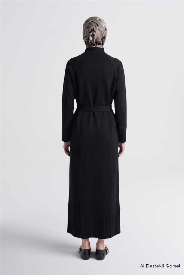 Basic Triko Elbise Siyah