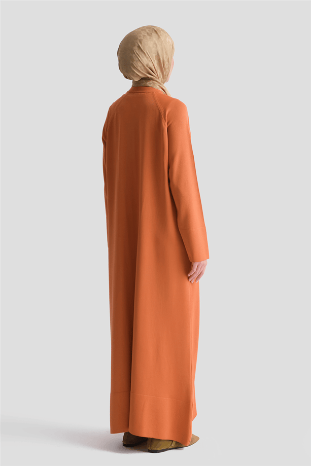 Basic Triko Elbise Turuncu