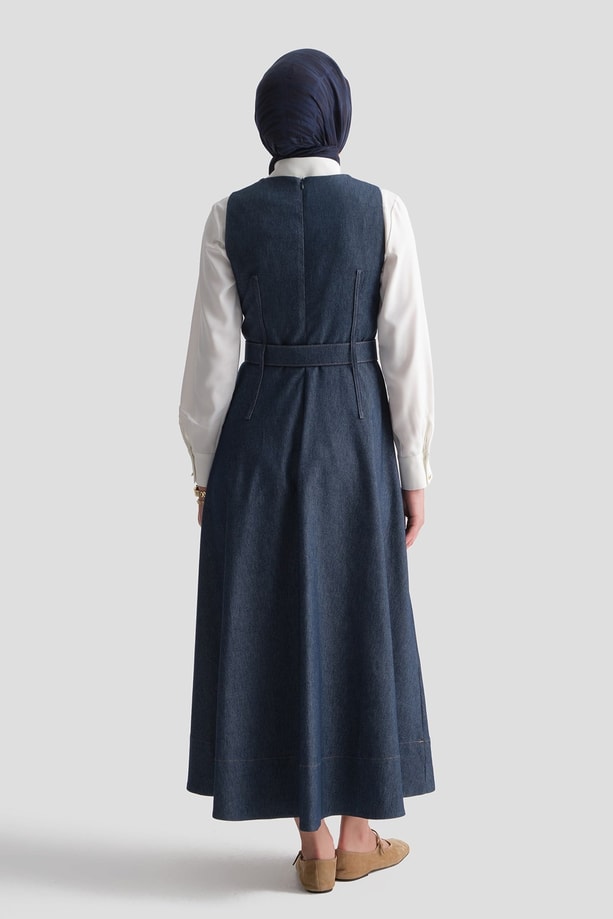 Denim Efektli Jile Lacivert