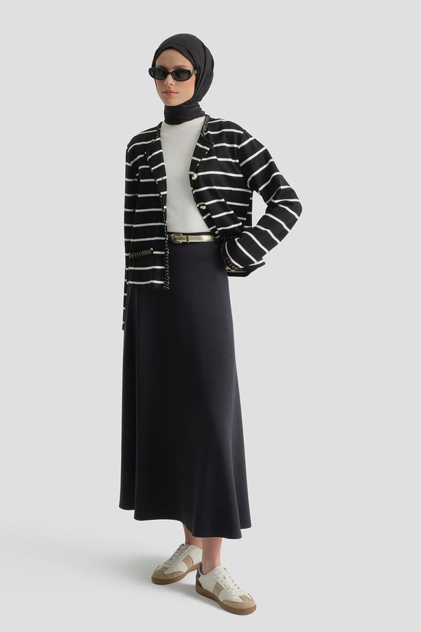 Modal Kloş Etek Siyah