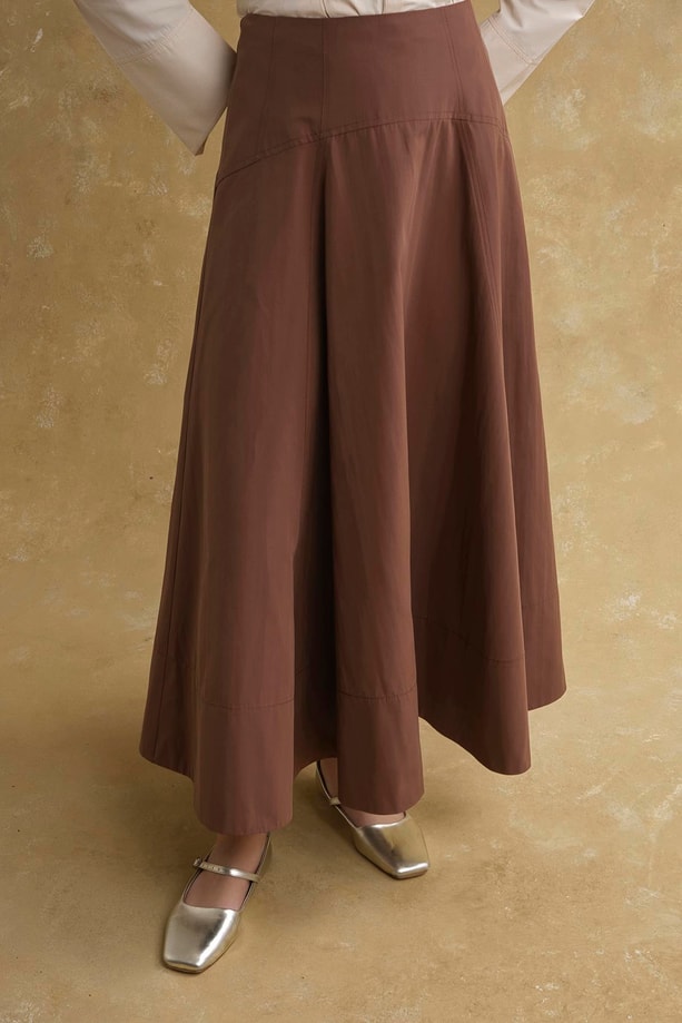 Korsajlı Etek Camel