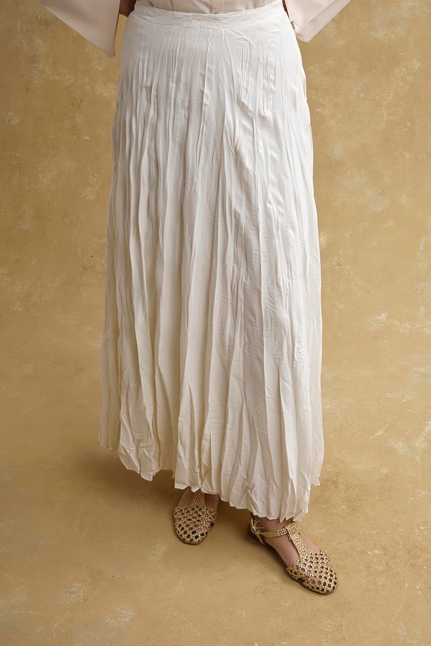 Kıraçlı Astarlı Etek Ekru