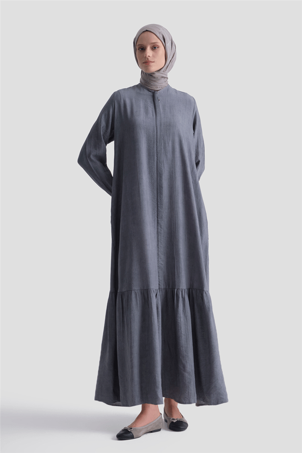 Fırfırlı Basic Ferace Gri