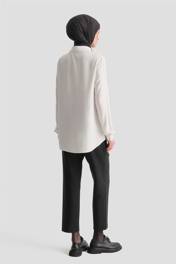 Cep Detaylı Tunik Beyaz