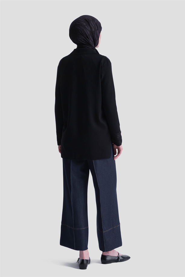 Dantelli Rayon Hırka Siyah