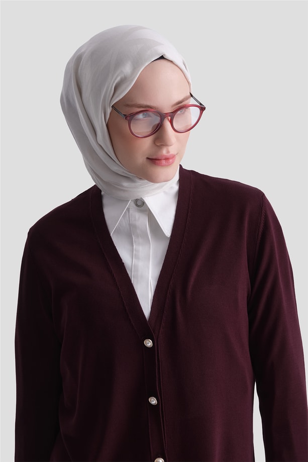 Basic Triko Hırka Bordo
