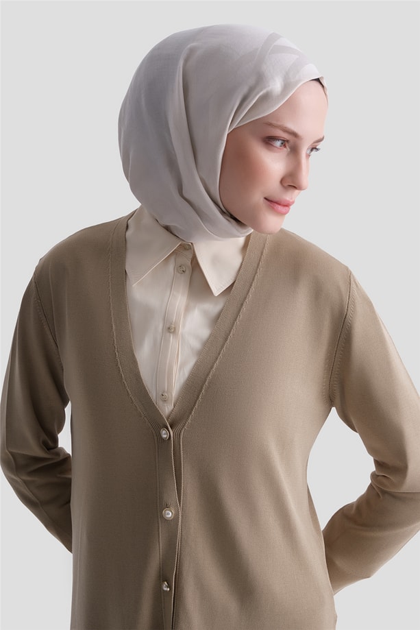 Basic Triko Hırka Camel