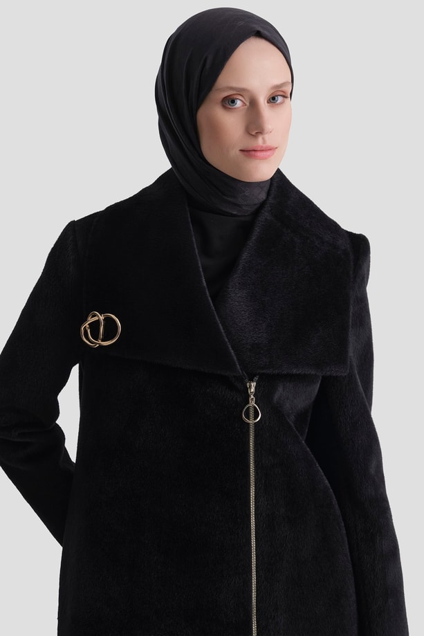 Kruvaze Anorak Kaban Siyah