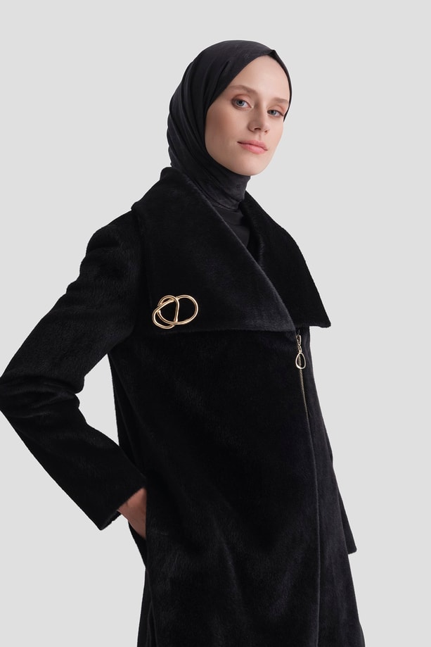 Kruvaze Anorak Kaban Siyah