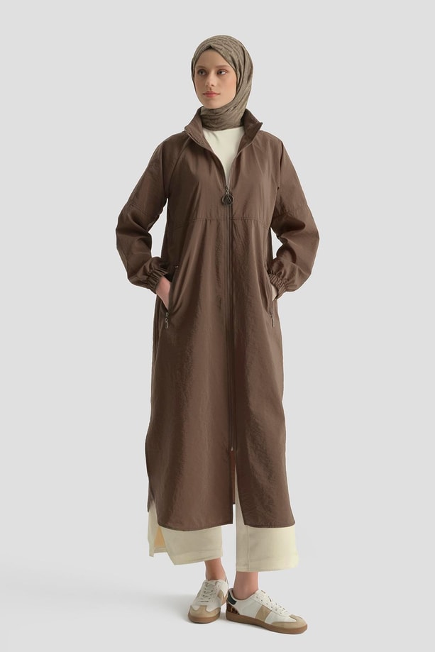 Kapüşonlu Yağmurluk Acı Kahve