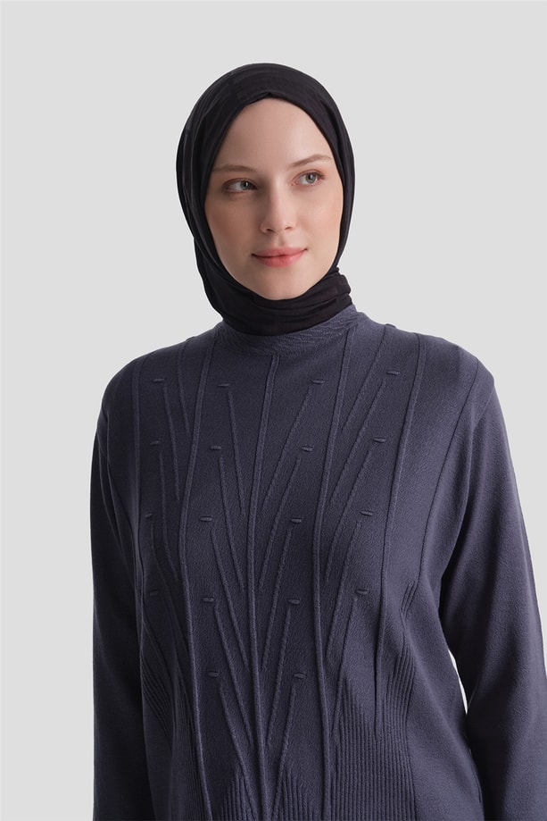 Başak Desenli Kazak İndigo 