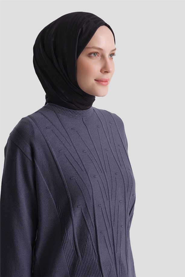 Başak Desenli Kazak İndigo 