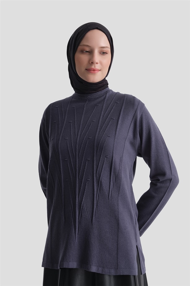 Başak Desenli Kazak İndigo 