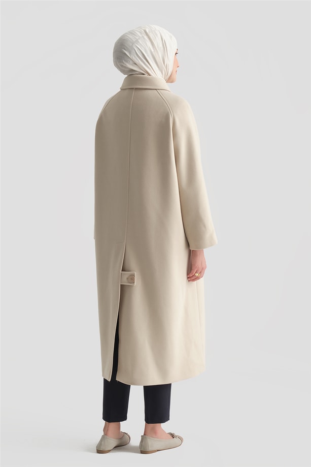 Oversize Kaşe Manto BEJ