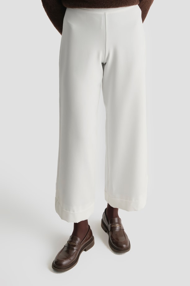 Katlı Paça Pantolon Ekru