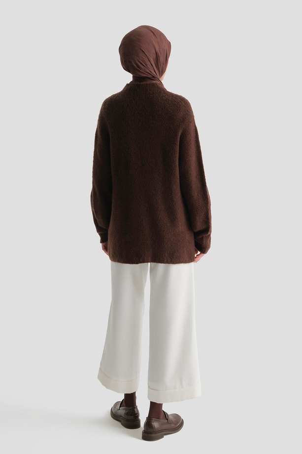 Katlı Paça Pantolon Ekru