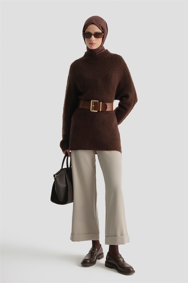 Katlı Paça Pantolon Taş