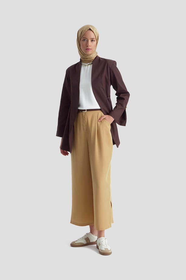 Tencel Palazzo Pantolon Camel