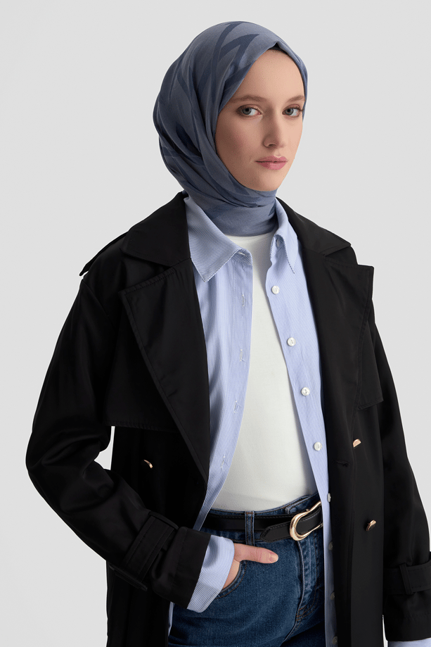 Armine Düğme Detaylı Trençkot Siyah