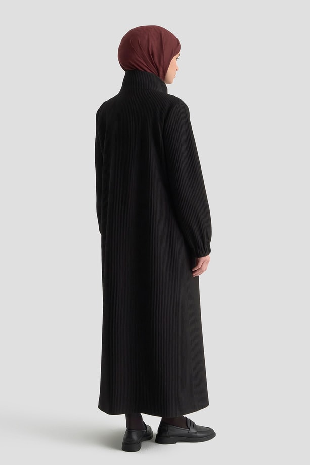 Basic Örme Pardesü Siyah 